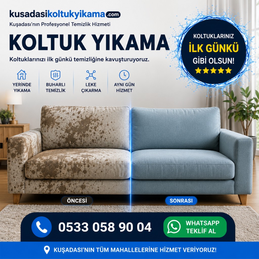 Koltuk yıkama önce ve sonra karşılaştırması